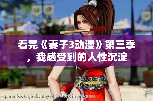 看完《妻子3動漫》第三季，我感受到的人性沉淀