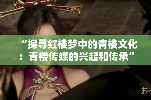 “探尋紅樓夢(mèng)中的青樓文化：青樓傳媒的興起和傳承”